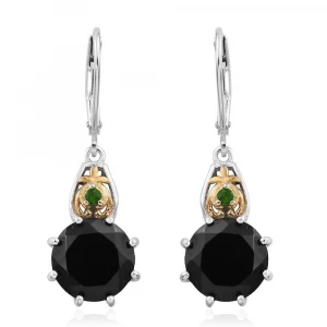 Black Spinel And Chrome Diopisde Customized Earring | 925 Silver Jewelry Manufacturing | 18k Gold And White Rhodium Planted Earring Manufacturing