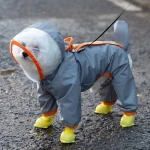 Premium Waterproof Dog Raincoat, Full-Body Coverage Pet Rain Jacket with Hood & Leash Hole, Reflective & Adjustable for