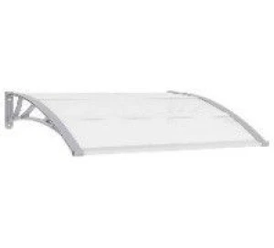 vidaXL Door Canopy Grey and Transparent Polycarbonate, ABS, Aluminum