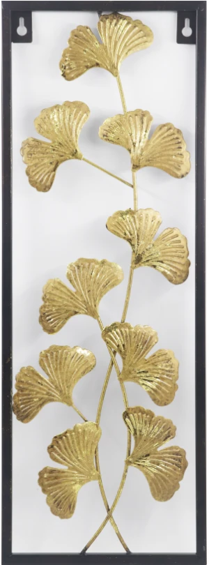 IIndoor residential bedroom and living room metal frame hanging ginkgo leaf art wall decoration033-212064