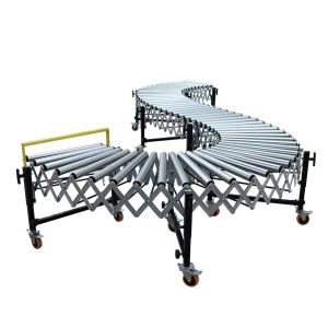 Manual Gravity Flexible Expandable Roller Conveyor Transportation Systems Stainless Steel Rollers 500MM Width