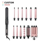 Flat Iron Curling Wand Set 13 in 1Triple hair curler set Brush Interchangeable Ceramic Barrels curling iron hair curler