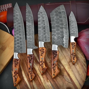 5PCS Damascus High Carbon steel chef knife set
