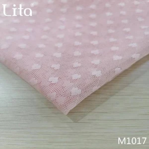 Lita M1017# Nylon+Spandex good quality mesh fabric heart-design tulle stretch net soft lace fabric