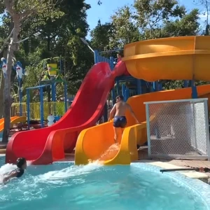 Commercial fiberglass water park slides popular outdoor swimming pool slides for hotel, resort, aqua park-DP-HS250