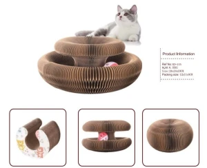 Cat Scratching Boards Folding Magic Organ Cat Toy With Ball Corrugated Paper Board For Cat Grinding Claw