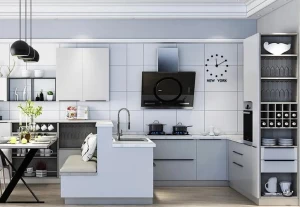 FX005 Quartz Stone Countertop Stainless steel kitchen cabinet