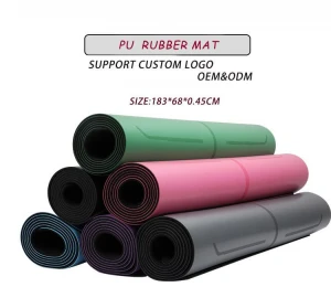 72 inch Sport waterproof gym PU rubber logo yoga mat alignment