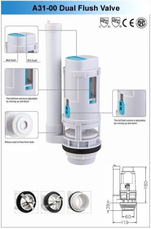 Water Closet Accessory 2'' Dual Flush Valve