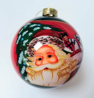 Wholesale custom design christmas balls hand painted glass ball Christmas decoration ball