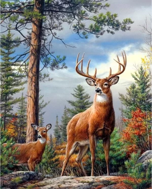 Hot Selling Full Drill Diy Diamond Art 5D Dot Painting Set Deer Diamond Painting Animals Suitable for adult Home Decor