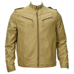 Creamy Color Leather Jackets