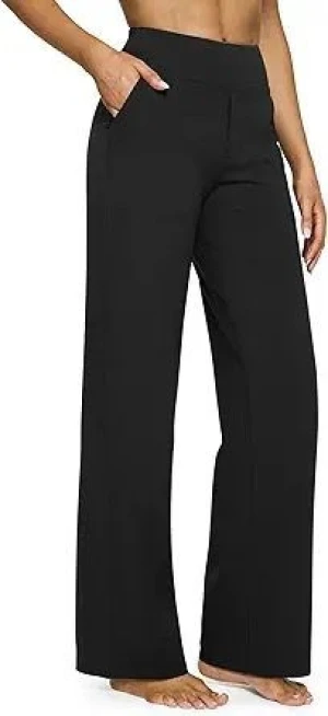 G4Free EverGoing Women's Wide Leg Yoga Pants with Pockets High Waist Stretch Dress Casual Sweatpants