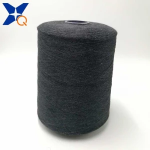 black Ne30/2ply 10% stainless steel fiber blended with 90% polyester fiber ring spun yarn for  touchscreen gloves-XTAA166