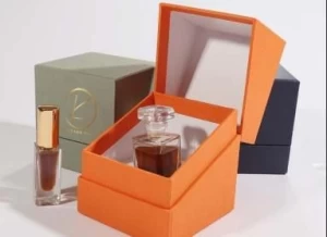 Lid and base perfume box with side open design