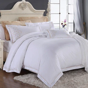 100% Cotton White Jacquard Bedding Set For Luxury hotel Made In China