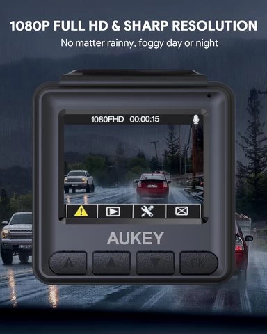 1080P FHD Aukey Dash Cam DRA5 Wide Angle Motion Detection Night Vision USB Car DVR Car Camera 1080p Car Dash Cam