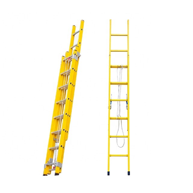 12m 15m Lightweight Fiberglass Extension Ladder