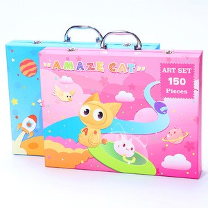 150 pcs Diy Stationery School Art Painting Set for Kids with Paper Box