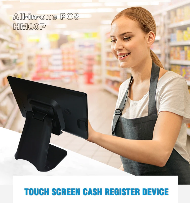 15.6 inch Android Touch Screen Desktop Supermarket POS System For Small Business Retail Vending HM-60