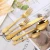 Import 16/20/24pcs Luxury Gold Cutlery Set Surface Engraving Pattern Stainless Steel Gold Cutlery Set OEM/ODM from China