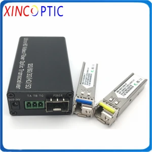 1Ch 12G SDI Mini  Fiber Video Converter Transceiver +1Ch Reverse RS485 Data,20km LC Broadcasting Fiber Optic Transmission System
