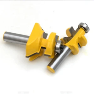 2 Bit "V" Notch Tongue and Groove Router Bits Set V-groove Tongue & GrooveJoints Cutter- 1/2" Shank