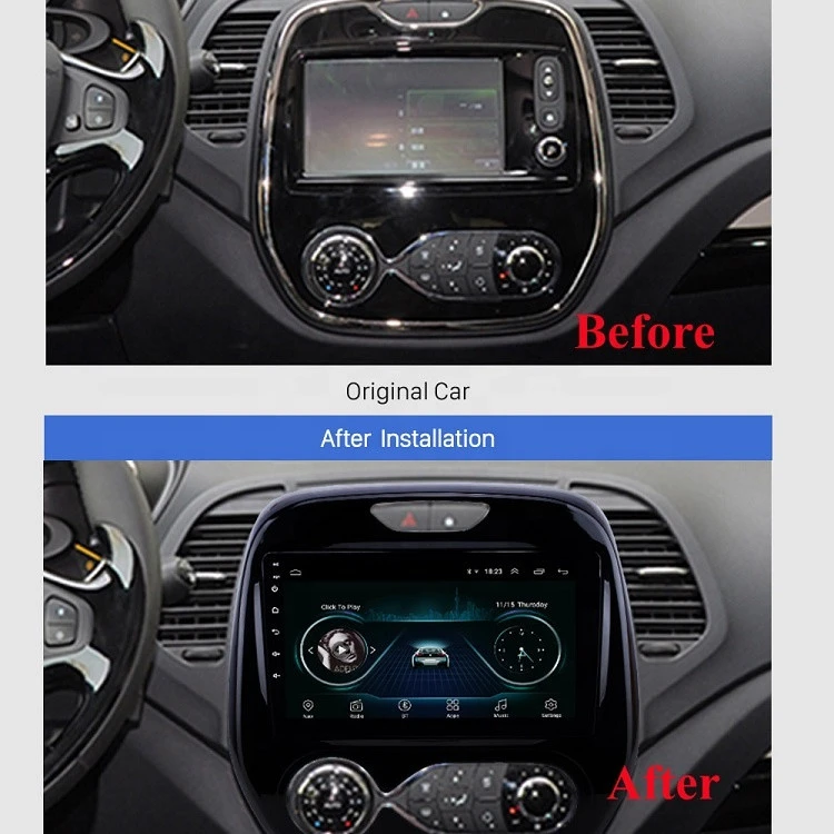 2 din Android Car Multimedia Auto Radio For Renault Captur CLIO 2011 2014 2015 2016Samsung QM3 Manual A/C GPS