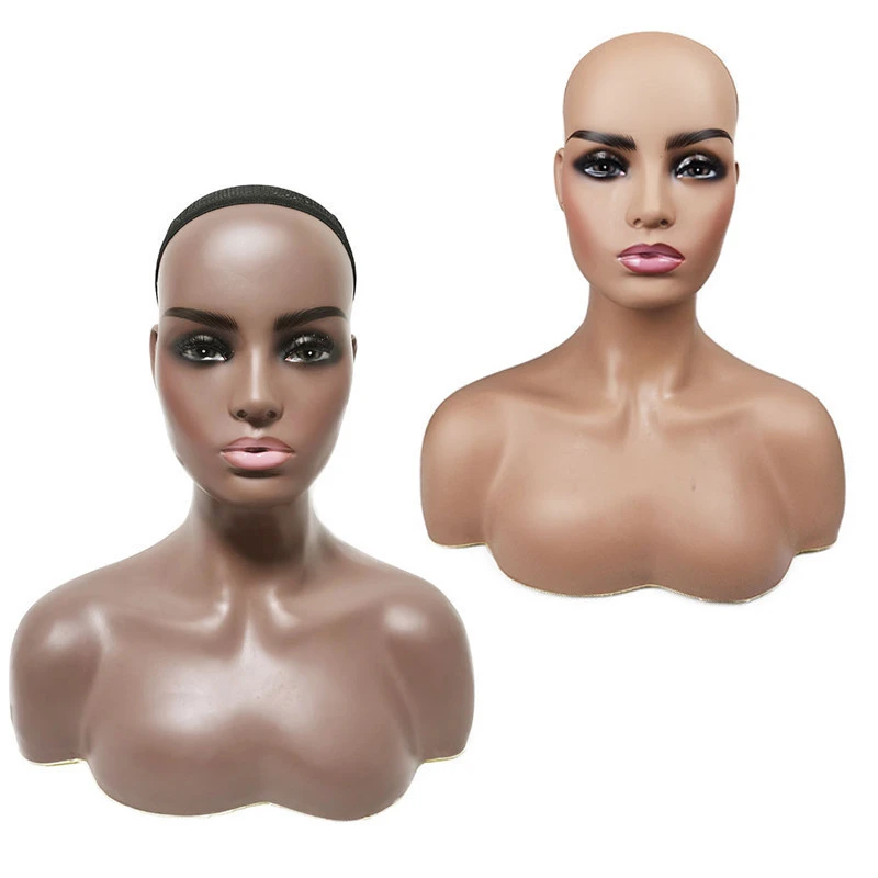 2 Pieces Sale Shoulder Mannequin Wig Maniquins Head Mannequin for Display Black Mannequins Female Wig Display