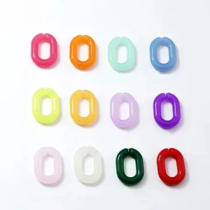 20 * 14mm acrylic colored chain buckle ring key ring DIY jewelry accessories wholesale
