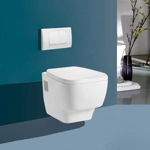 2015 simple style push buttons two piece concealed cistern wall mounted toilet