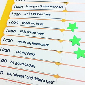 2018 Hot Selling Durable Teaching resources Hanging EN71 Yellow Responsibility Star Chart Magnetic Toy for Kids