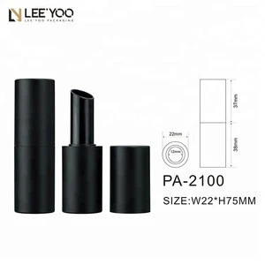 2018 new matte black cylinder packaging lipstick tube with magnet