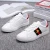 Import 2019 Leather Little White Shoes Lady Bee Embroidery Student Skateboard Shoes Leisure Sports Flat Women&#39;s Shoes from China