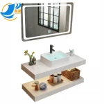 2020 fashion bathroom ark white marble double deck bathroom sink