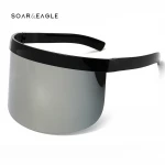 2020 Fashion Women Big Mirrored Glasses Shades Windproof Anti Peeping Oversized Visor Shield Sunglasses UV400