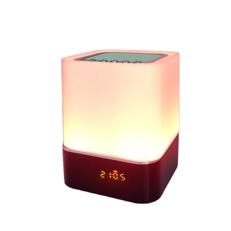 2020 Hot Products Blue  tooth speaker lamp creative Gift Clock radio touch sensor patting lamp Bedroom night light