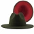 Import 2020 Red Green Patchwork Women Unisex Panama Wool Felt Fedora Hats Ladies Wide Brim Party Trilby Fashion Jazz Cowboy Hat from China