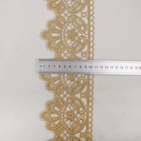 2021 luxury African gold wax lace trim Newest fashion Nigeria Guipure lace For Women Dress