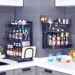 2021 New Multi Function Household Wall-Mounted Kitchen Storage Organizer Condiments Spice Rack