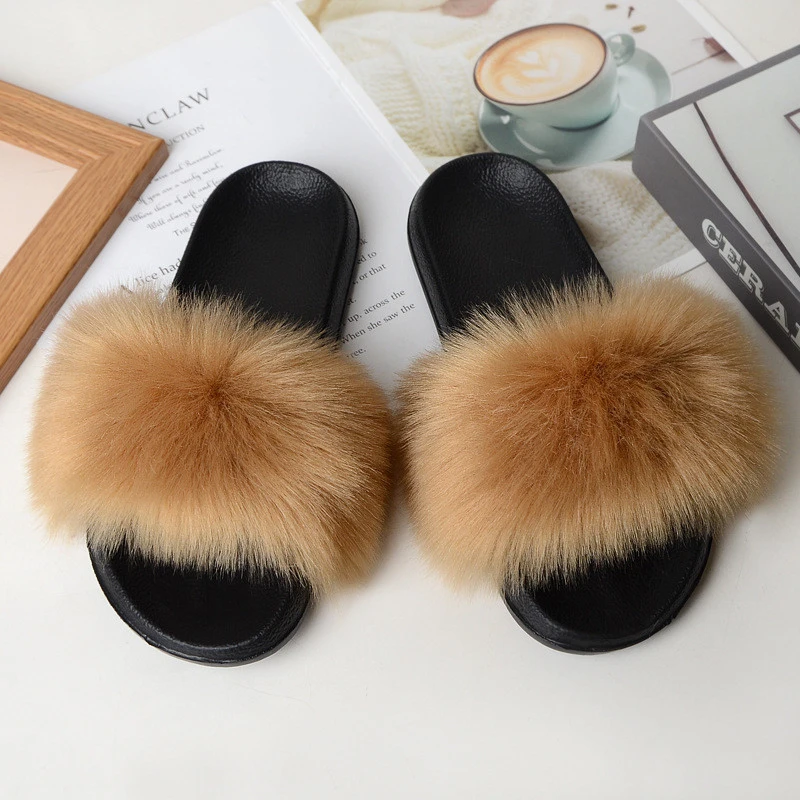 2021 Summer Fashion Faux Fur House Outdoor Women Sliders Slippers