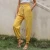 Import 2021 Summer New Women Pure Color Cotton And Linen Drawstring Leg Harem Pants Loose Jogger Trousers Sweatpants from China