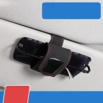 2024 Hot Selling Easy-To-Install Sun Visor Universal Accessories Pu Leather Car Glasses Holder