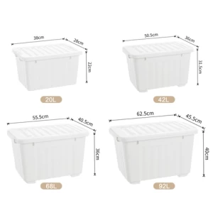 20L multi-size plastic storage container for household items