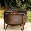 23.5in 29in 34in Rubbed Bronze  Wood Burning Circular Backyard Firepits Fire Pit
