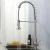 Import 304 Stainless Kitchen Sink Faucet Mixer Tap Hot Cold Water SUS Steel Surface Marble Deck Mount Black Stainless Color from China