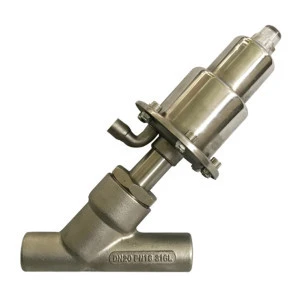 304 Stainless Steel Threaded Pneumatic Y-shaped Steam Gas-controlled Vulcanizer Angle Seat Valve