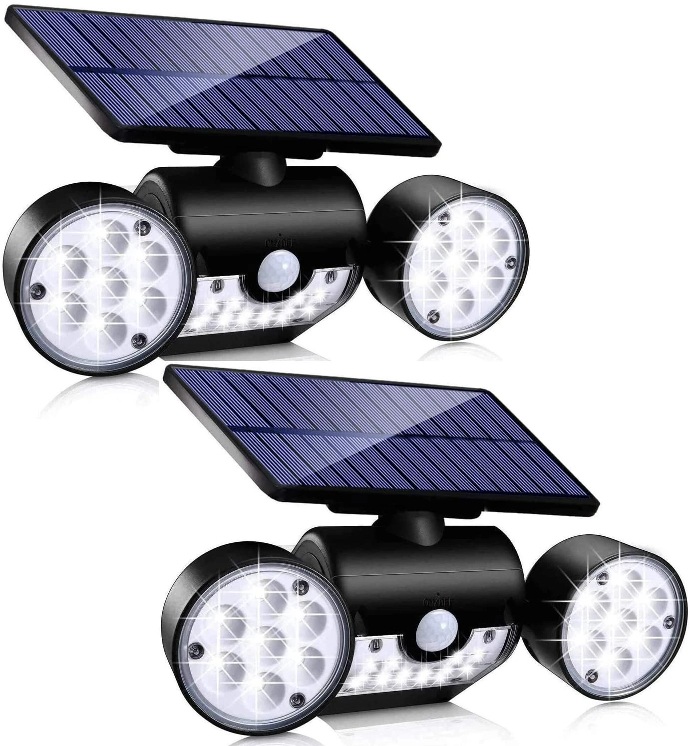 30Led Solar Powered Yard Lights Double Head Solar Garden Sensor Light Waterproof Rating Ip65 Solar Wall Lamp