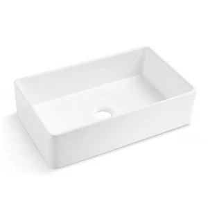 33" x 20" CUPC Single Bowl White Ceramic Kitchen Sink Basin