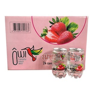 350ml Delicious canned brand strawberry flavour carbonated soft drinks